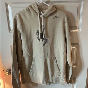 Nike Tan Hoodie with Graphic Design